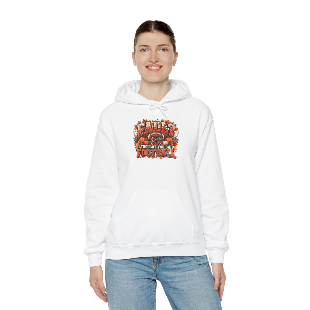 White "Fall I thought you said Football" Hoodie