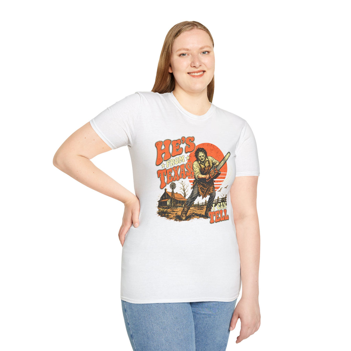 He’s From Texas I Can Tell T-Shirt — Retro Rustic Texas Humor Graphic Tee