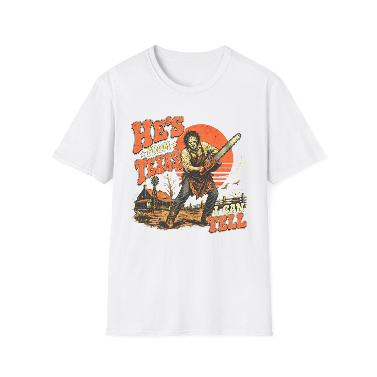 He’s From Texas I Can Tell T-Shirt — Retro Rustic Texas Humor Graphic Tee